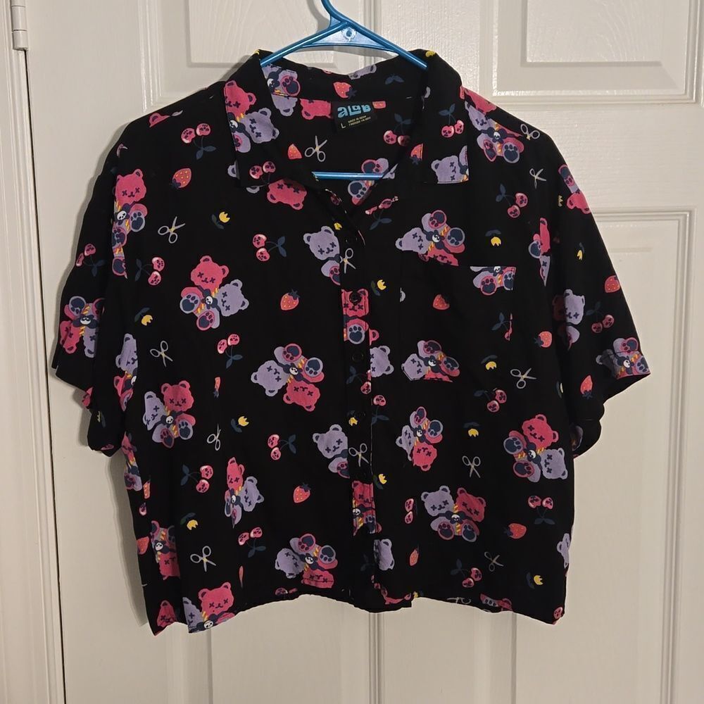 Alab button down teddy bear shirt size large